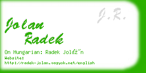 jolan radek business card